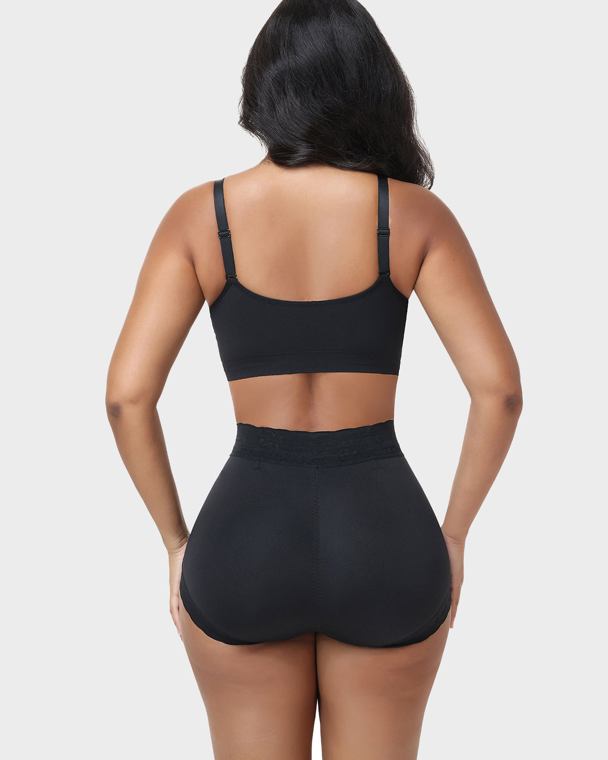Black Lace High Waist Butt Lifting Shaping Underwear Shorts