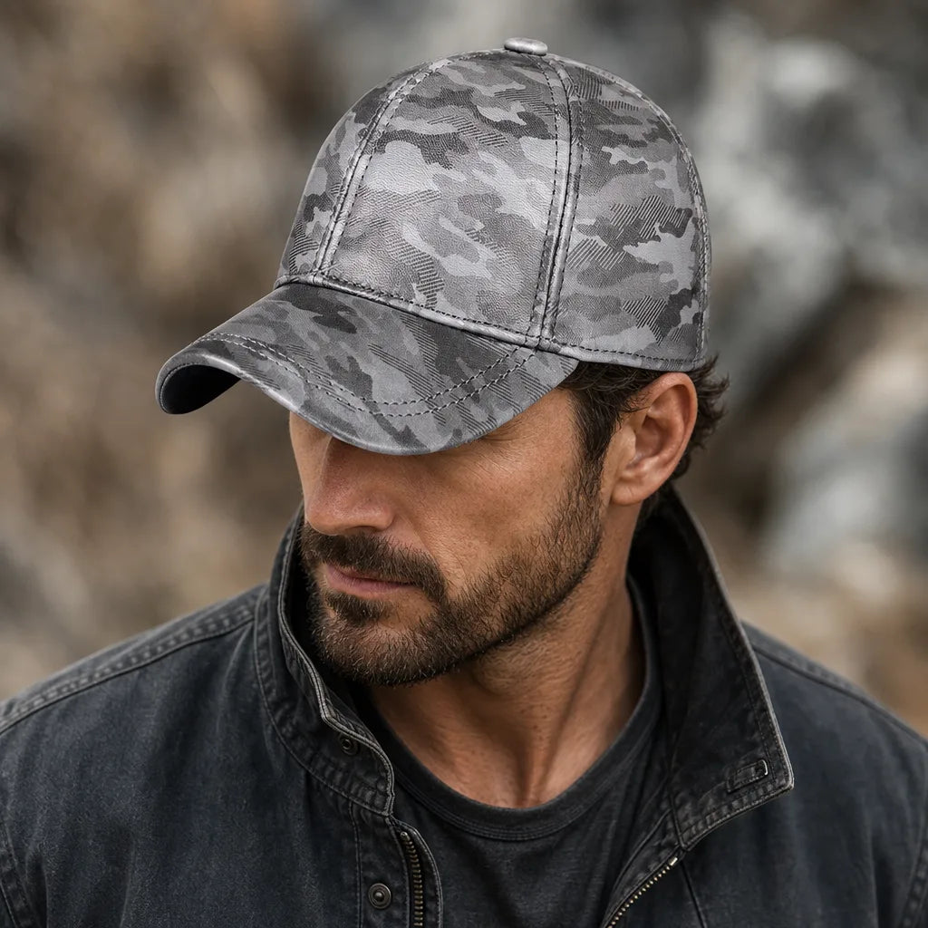 James Camo Sheepskin Cap