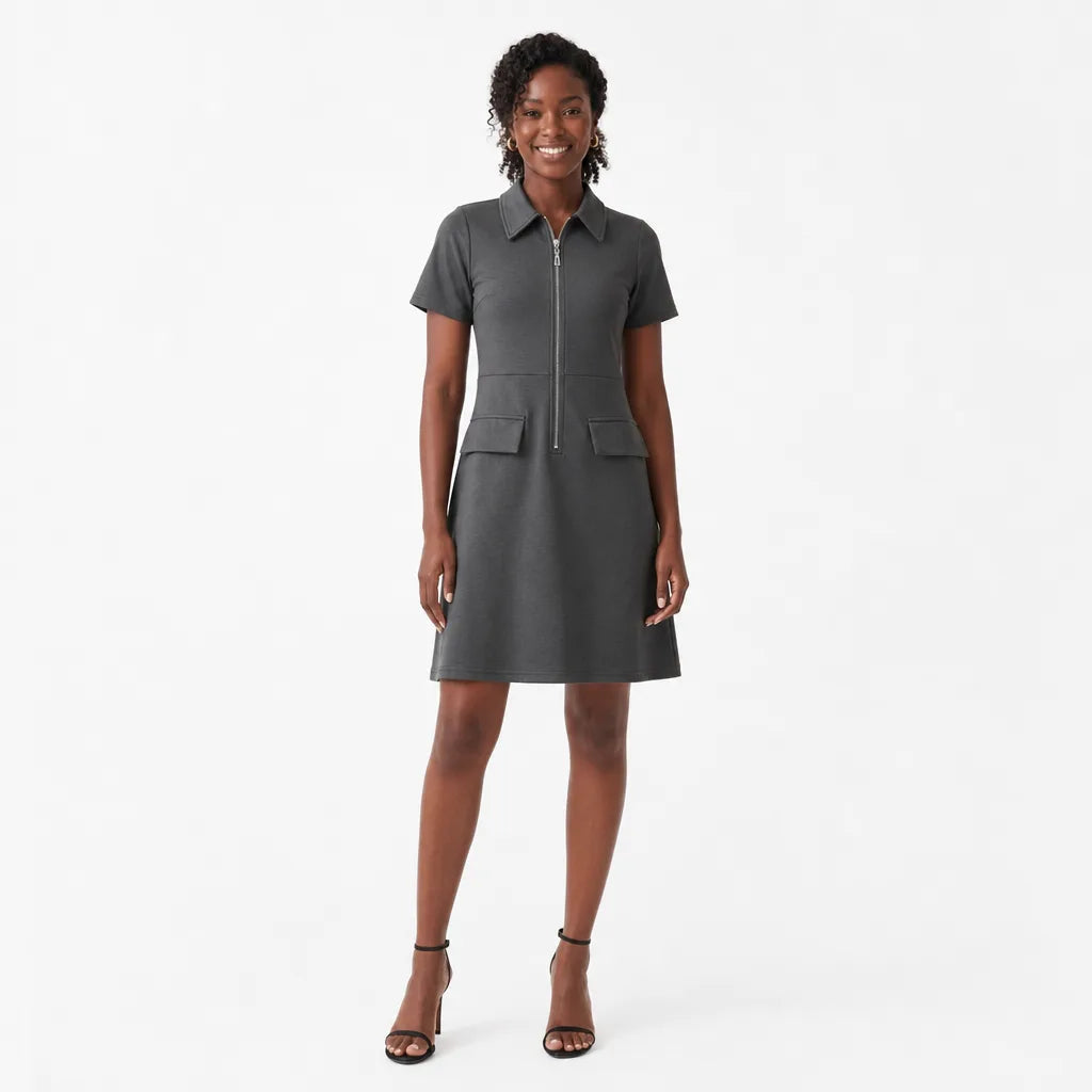 Jane Zip-Front Dress