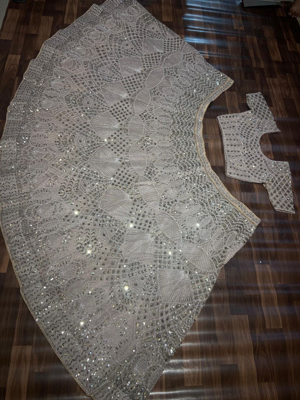 Brown Premium Net Embellished With Beautiful  Heavy  Sequins Work Lehenga - INSPIRED | Ready To Wear - qivii
