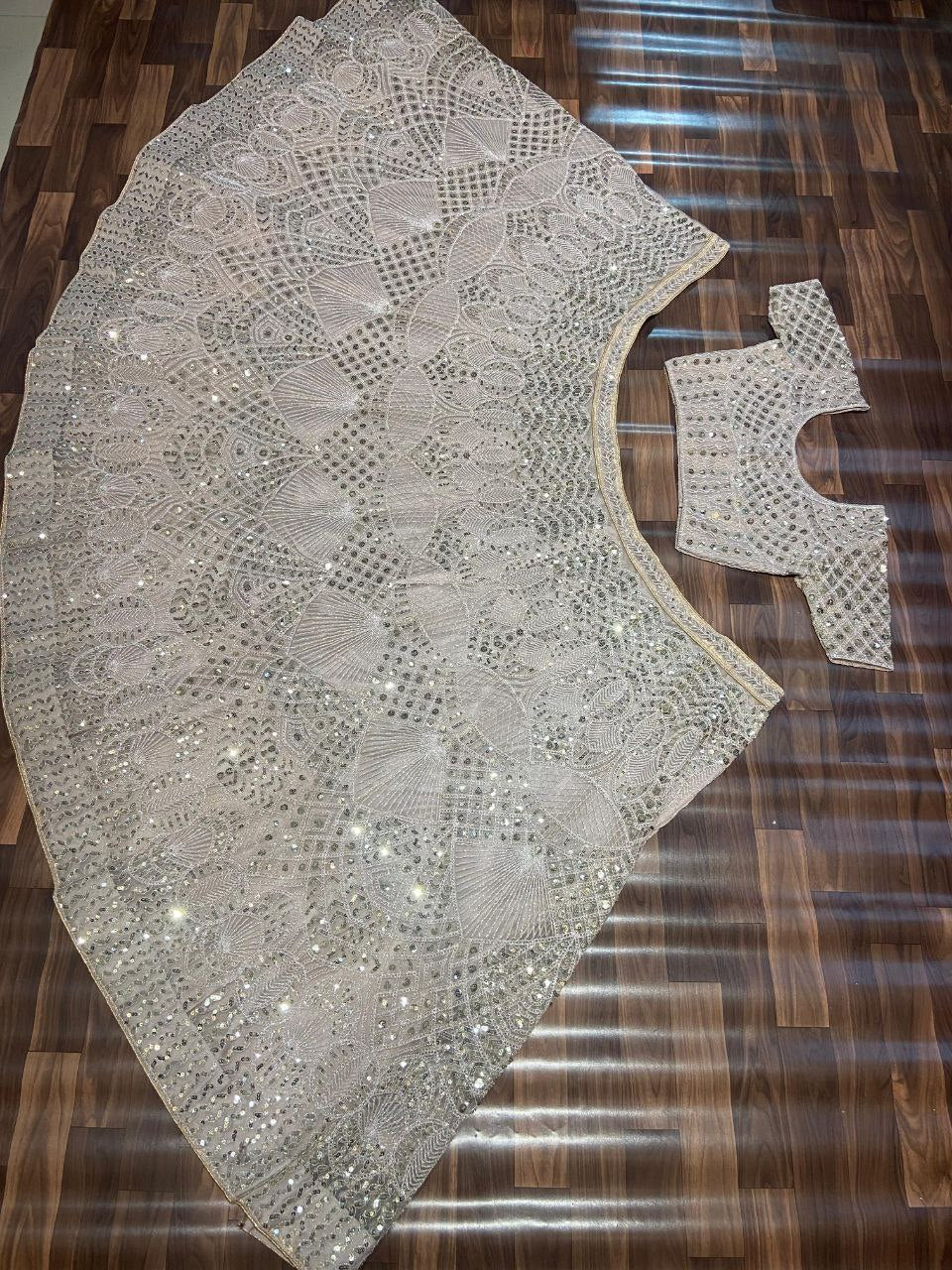 Brown Premium Net Embellished With Beautiful  Heavy  Sequins Work Lehenga - INSPIRED | Ready To Wear - qivii