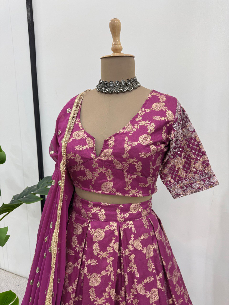 Pink Jequrd thread with Sequnce Lehenga Choli - INSPIRED | Ready To Wear - qivii