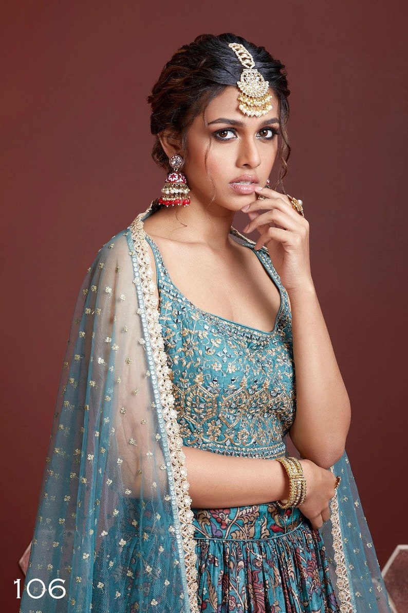 Indian ethnic wear lehenga choli with sequins embroidered work