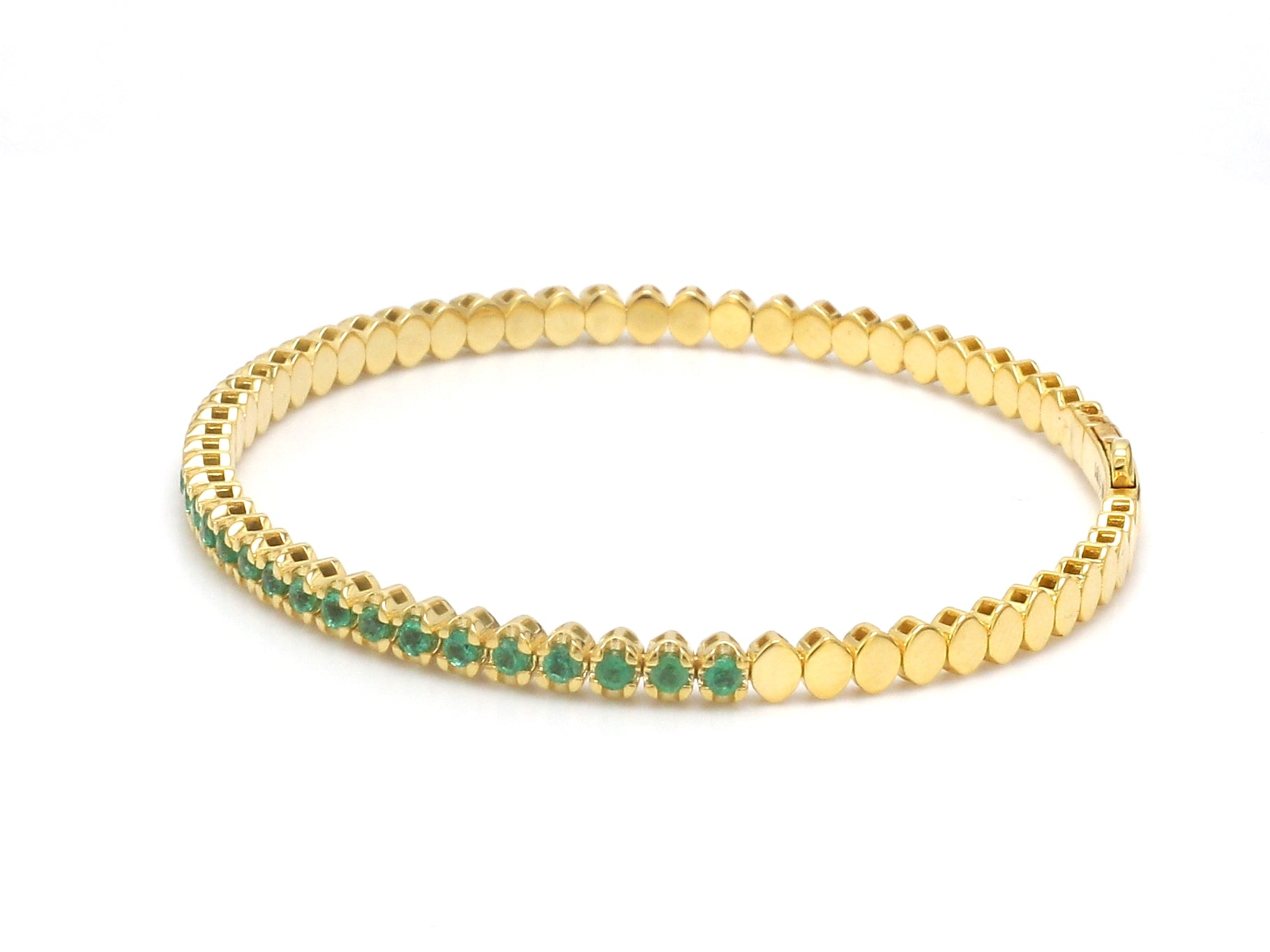 JPBRC-1161/9021 Emerald Round Bangle Bracelet
