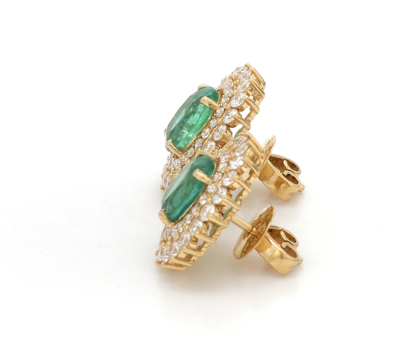 JPERG-3487/9296 Diamond Emerald Earring