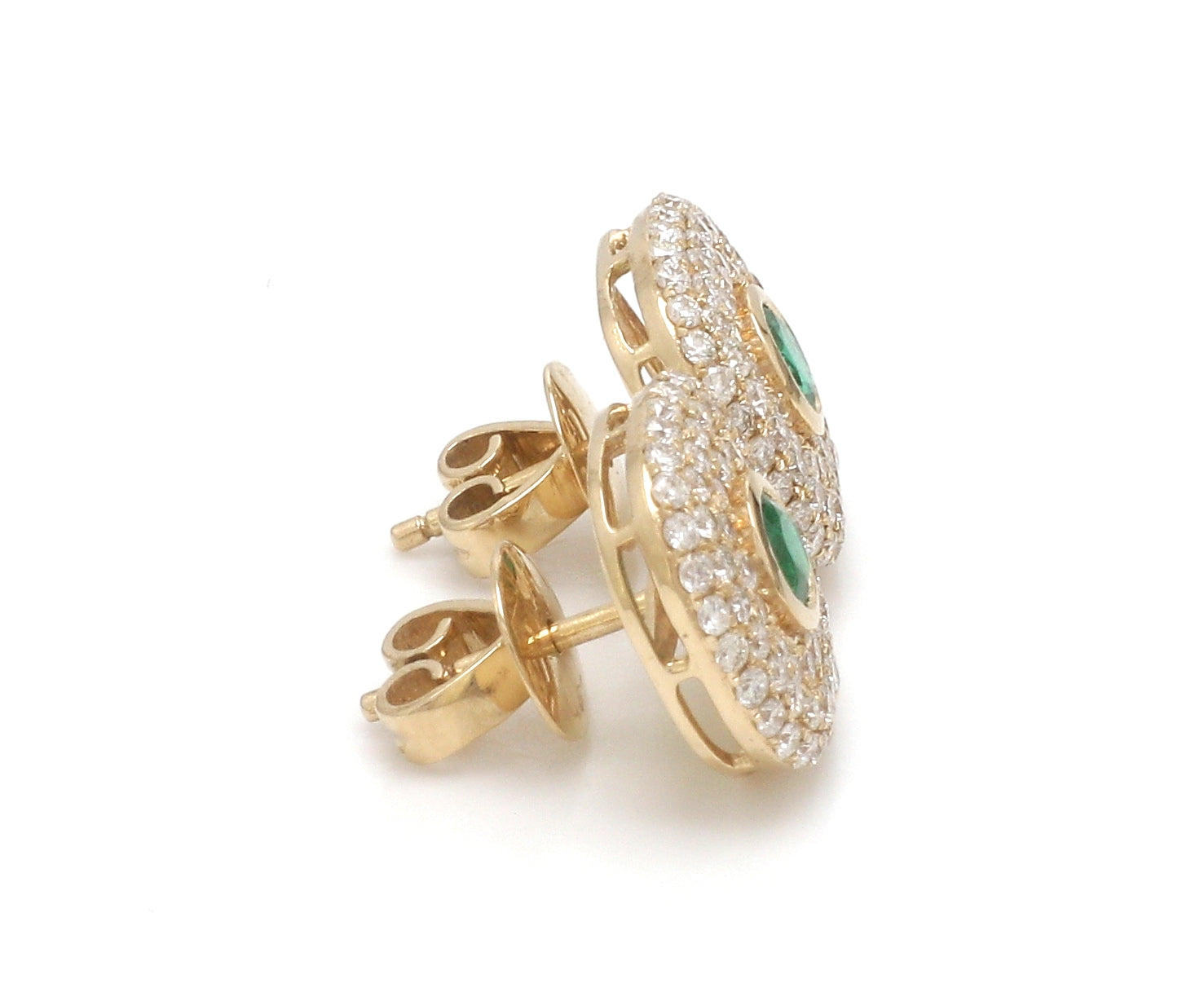 JPERG-3488/9297 Diamond Emerald Earring
