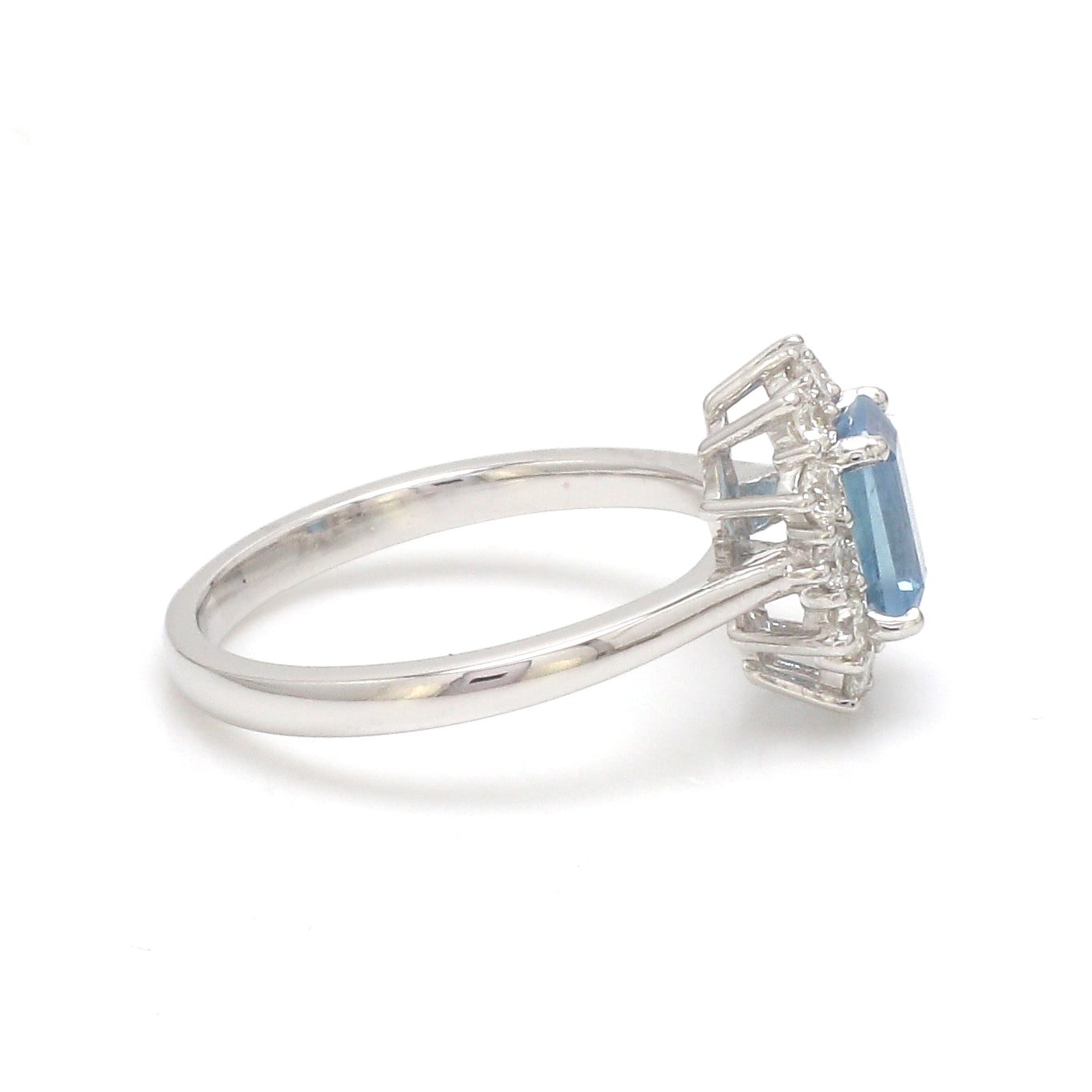 JPRG-3403/8622 Aquamarine Octagon With Diamond Ring