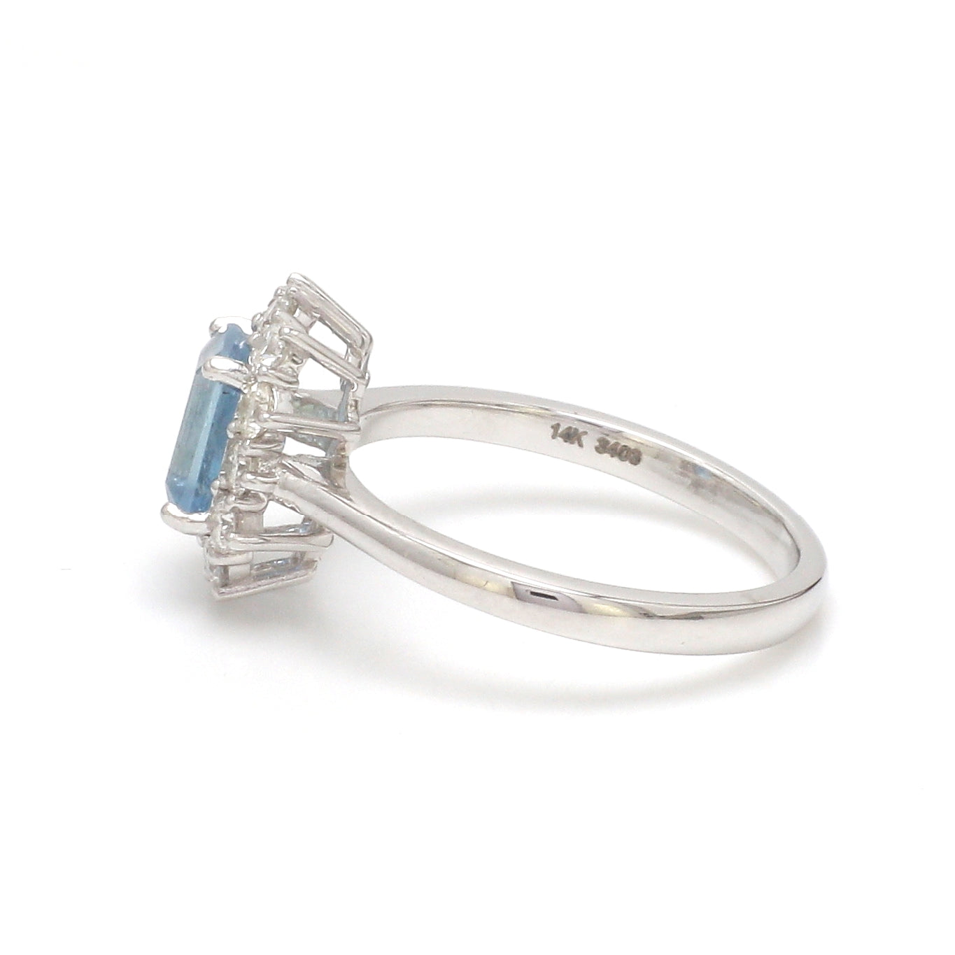 JPRG-3403/8622 Aquamarine Octagon With Diamond Ring