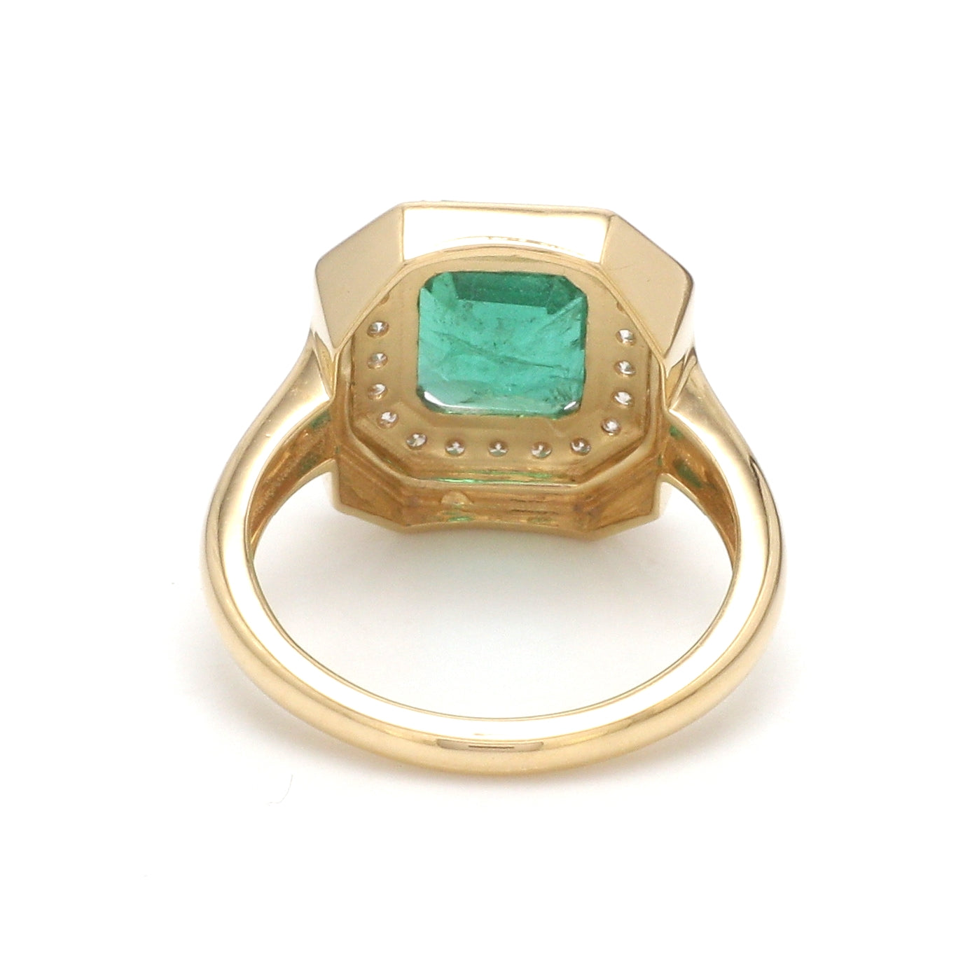 JPRG-3488/8901 Emerald Octagon With Diamond Ring