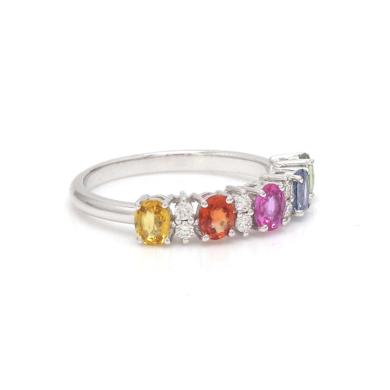 JPRG-3736/9344 Diamond Rainbow Sapphire Ring