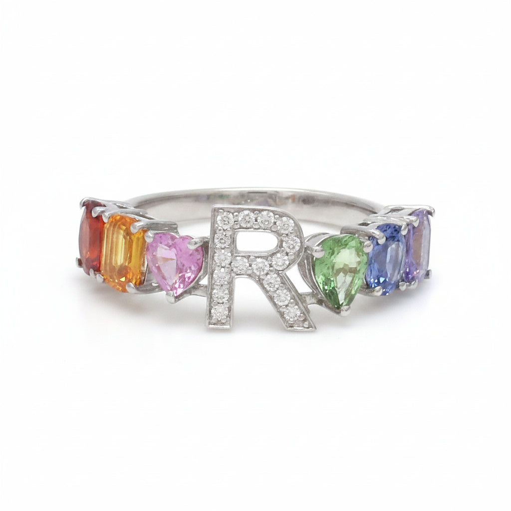 JPRG-3768/9397 Diamond Rainbow Sapphire Ring