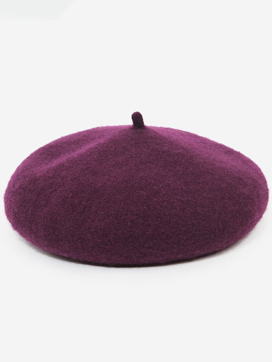 Fashionable Autumn And Winter Retro Wool Beret Hat  - By Qivii