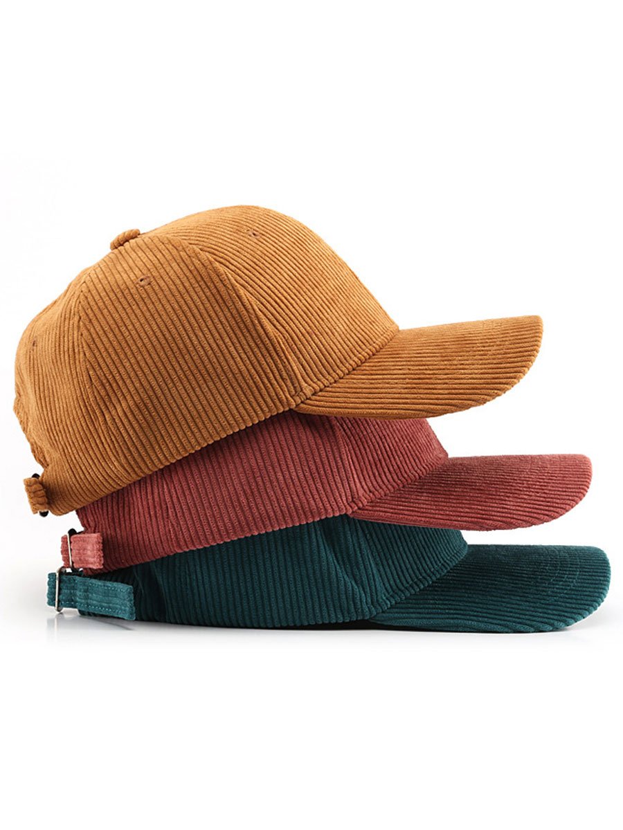Casual Retro Corduroy Sports Warm Baseball Cap  - By Qivii