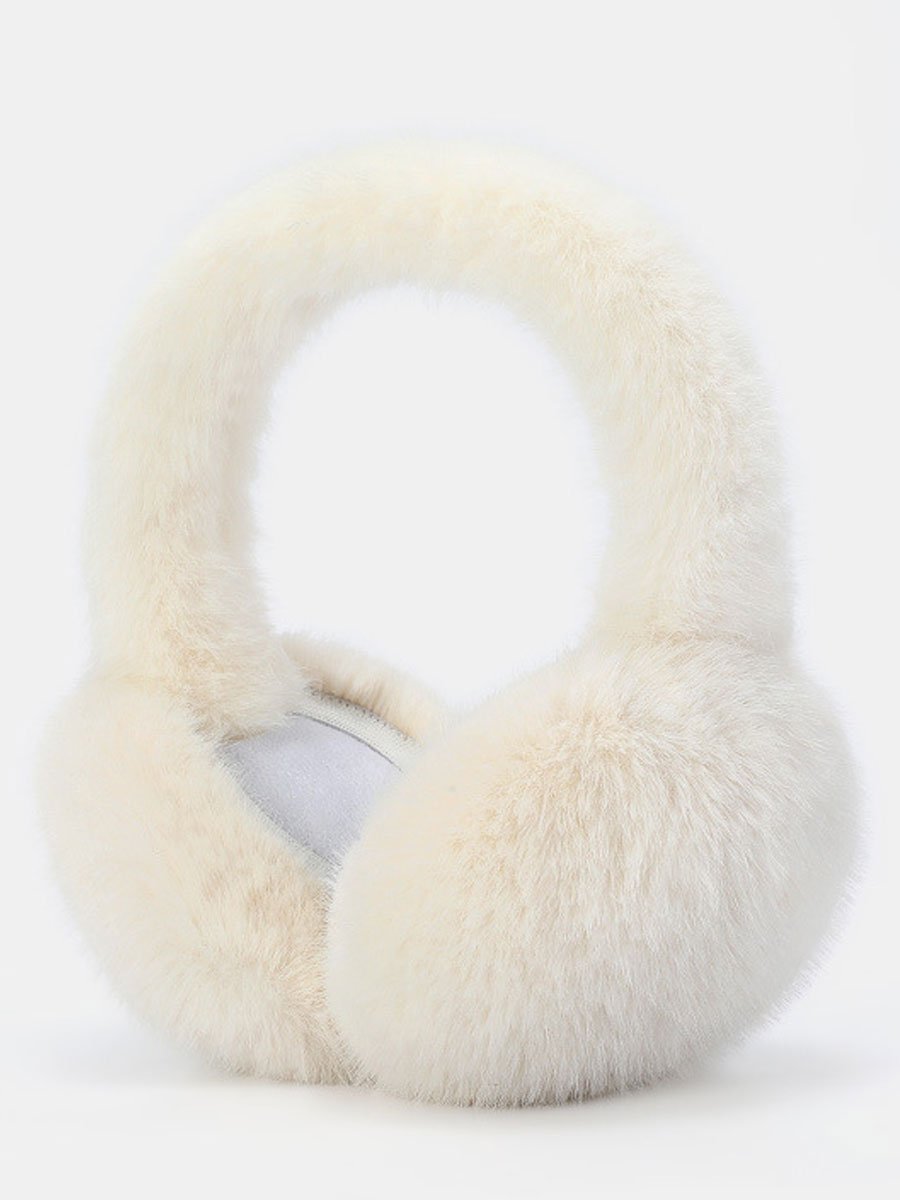 Warm And Windproof Fleece Foldable Imitation Rabbit Fur Earmuffs  - By Qivii