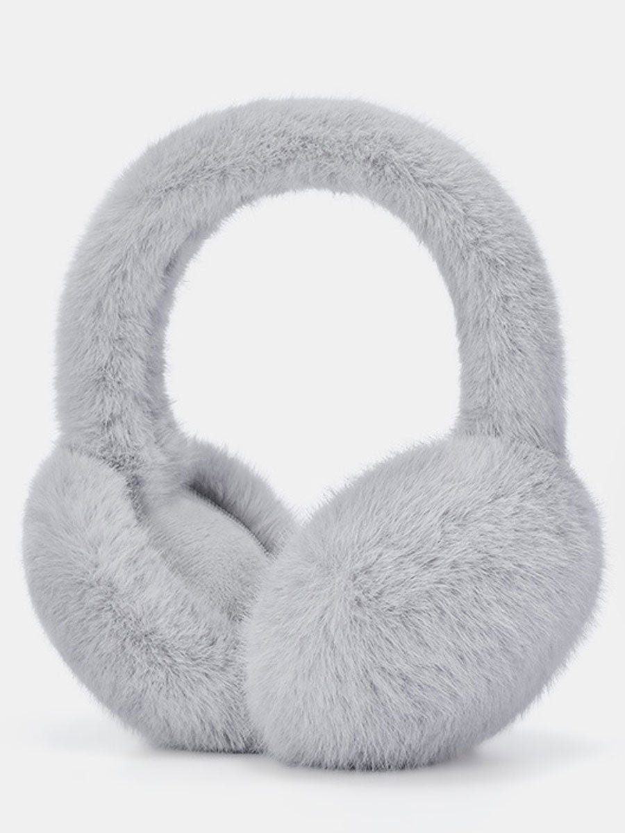 Warm And Windproof Fleece Foldable Imitation Rabbit Fur Earmuffs  - By Qivii