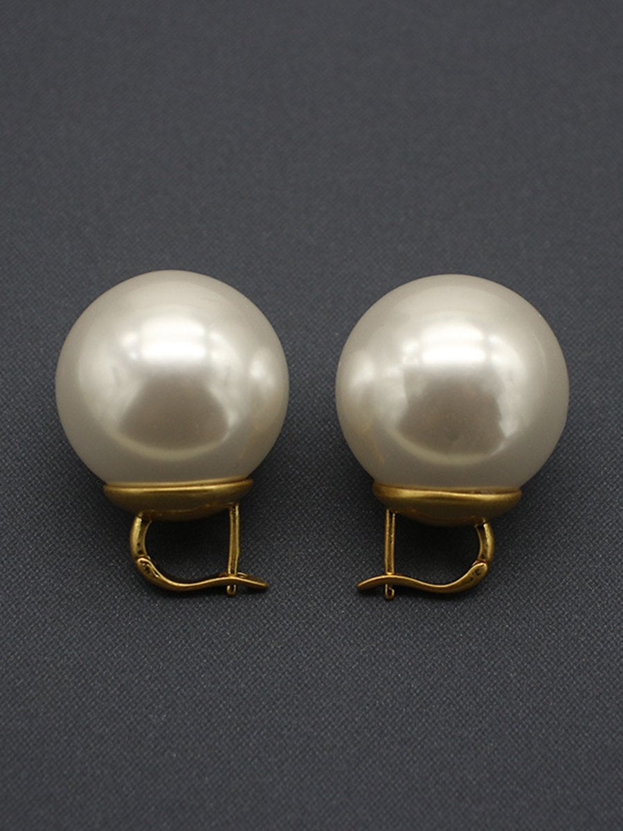 High Quality French Oversized Pearl Earrings  - By Qivii
