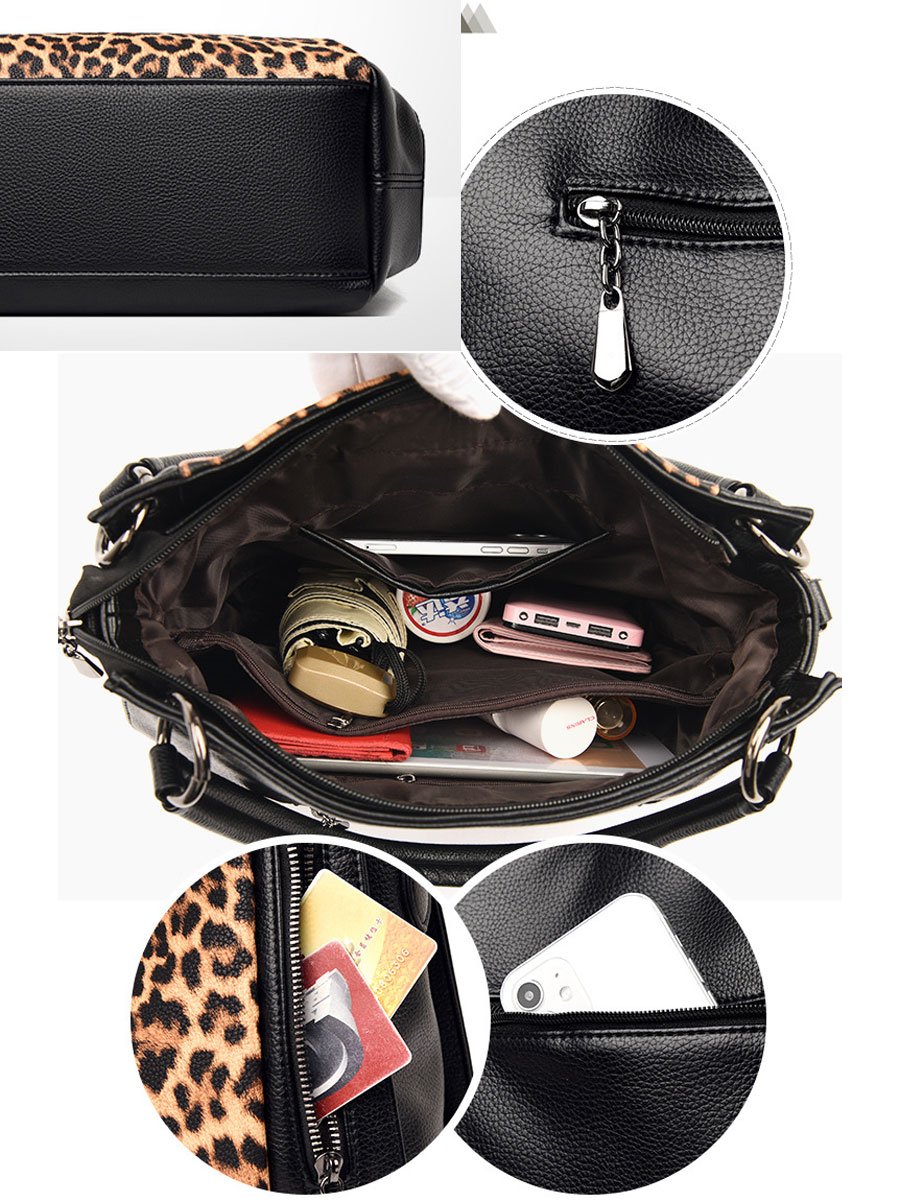 Casual Leopard Print Zebra Shoulder Bag  - By Qivii