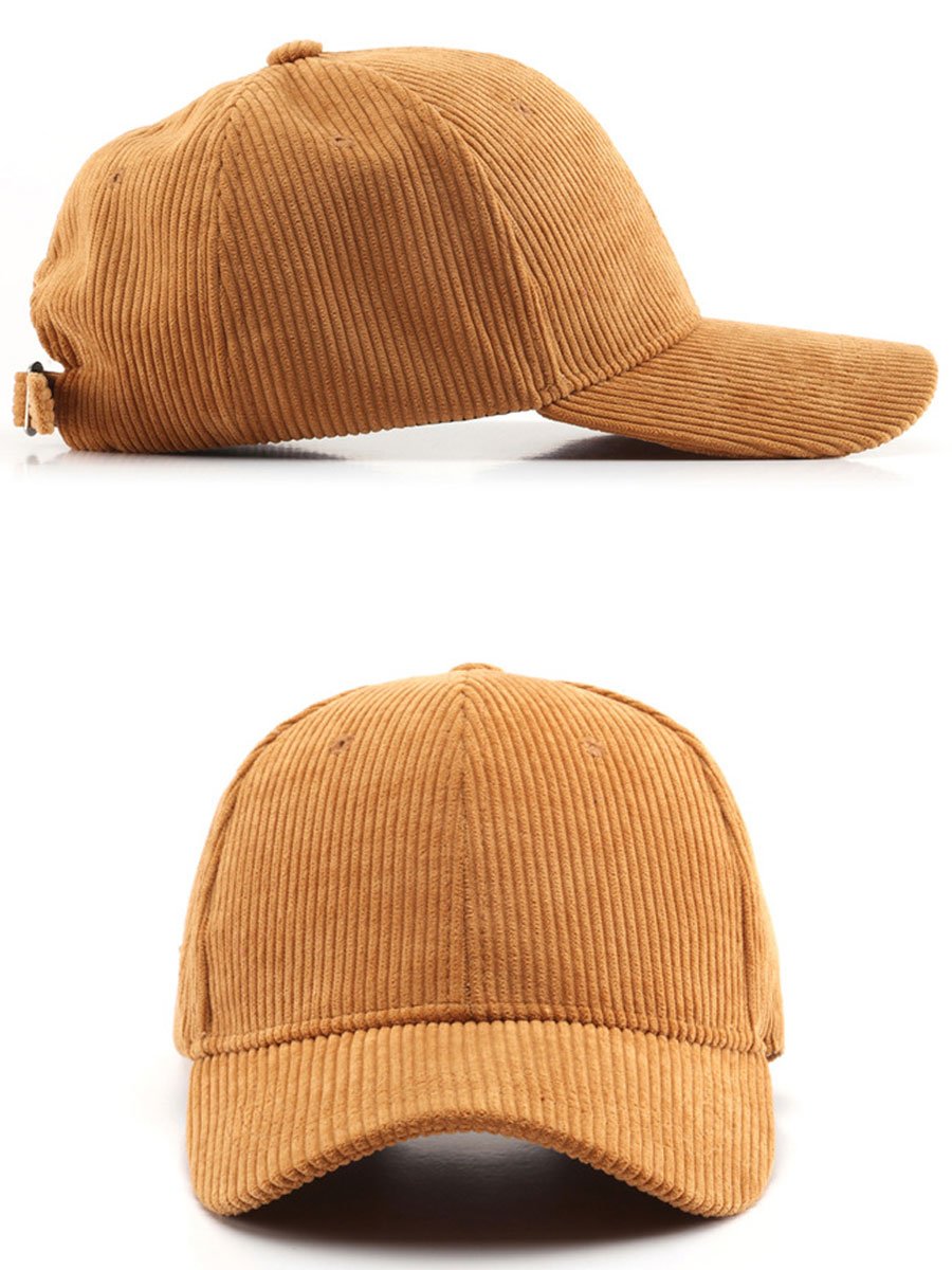 Casual Retro Corduroy Sports Warm Baseball Cap  - By Qivii