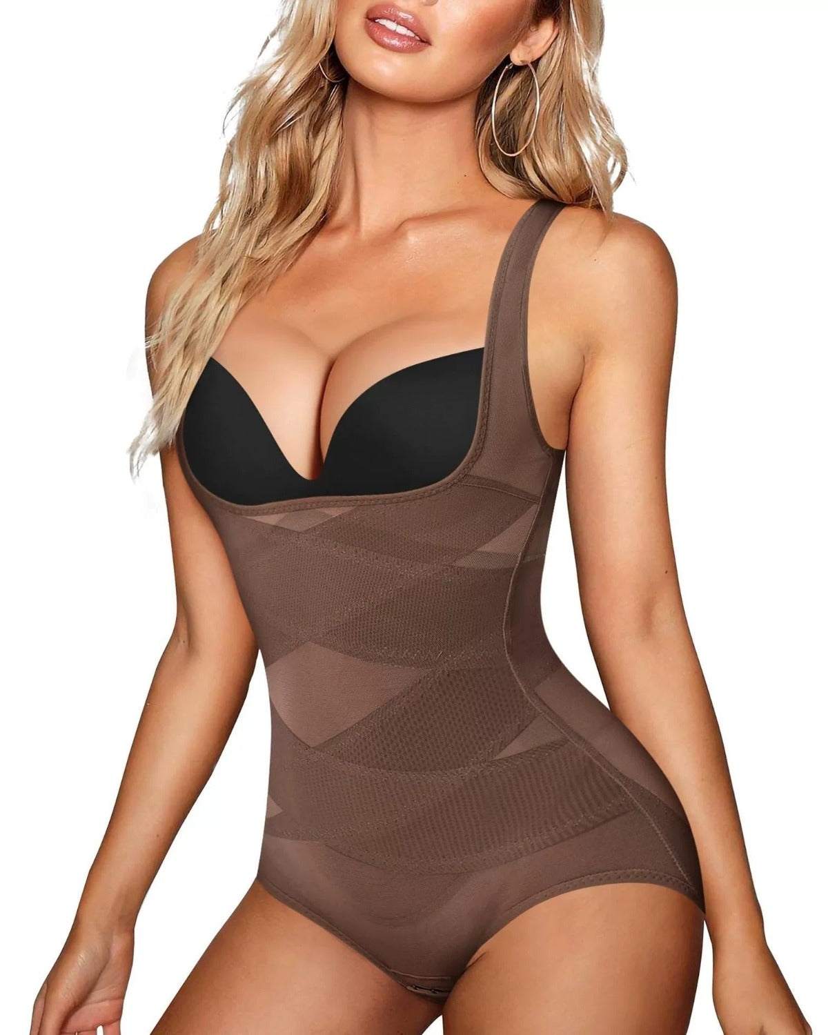 Mesh Seamless Waist Slimmer Corset Butt Shaping Shapewear Bodysuit  - By Qivii