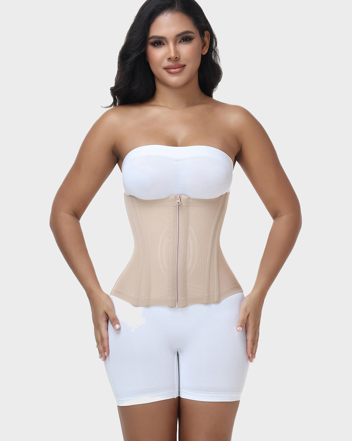 Hourglass Tummy Control Zipper Waist Trainer Faja Corset