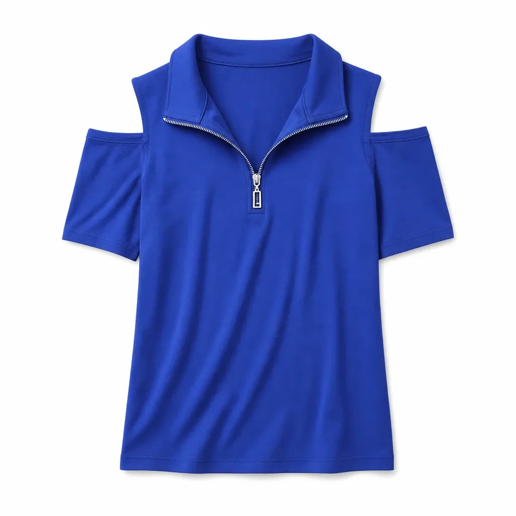 Kaylee V-Neck Zipper Tee