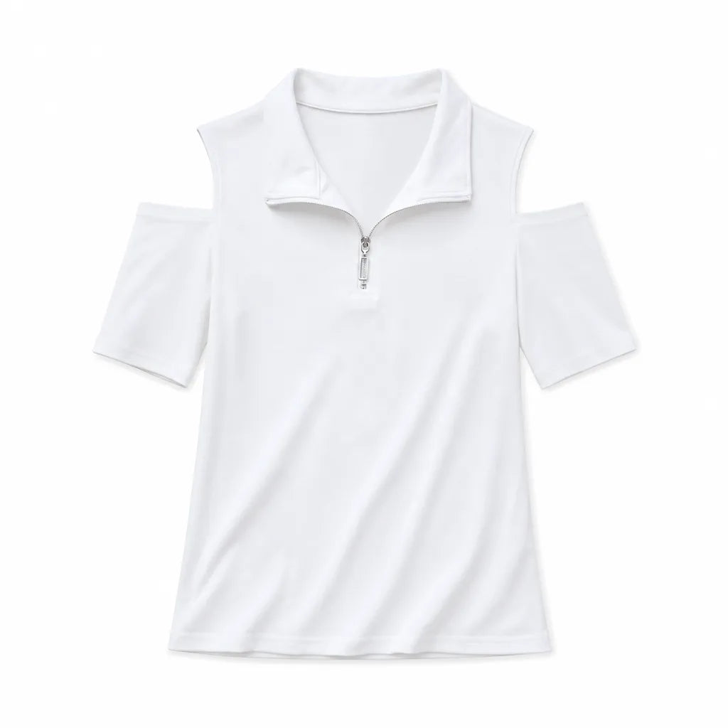 Kaylee V-Neck Zipper Tee