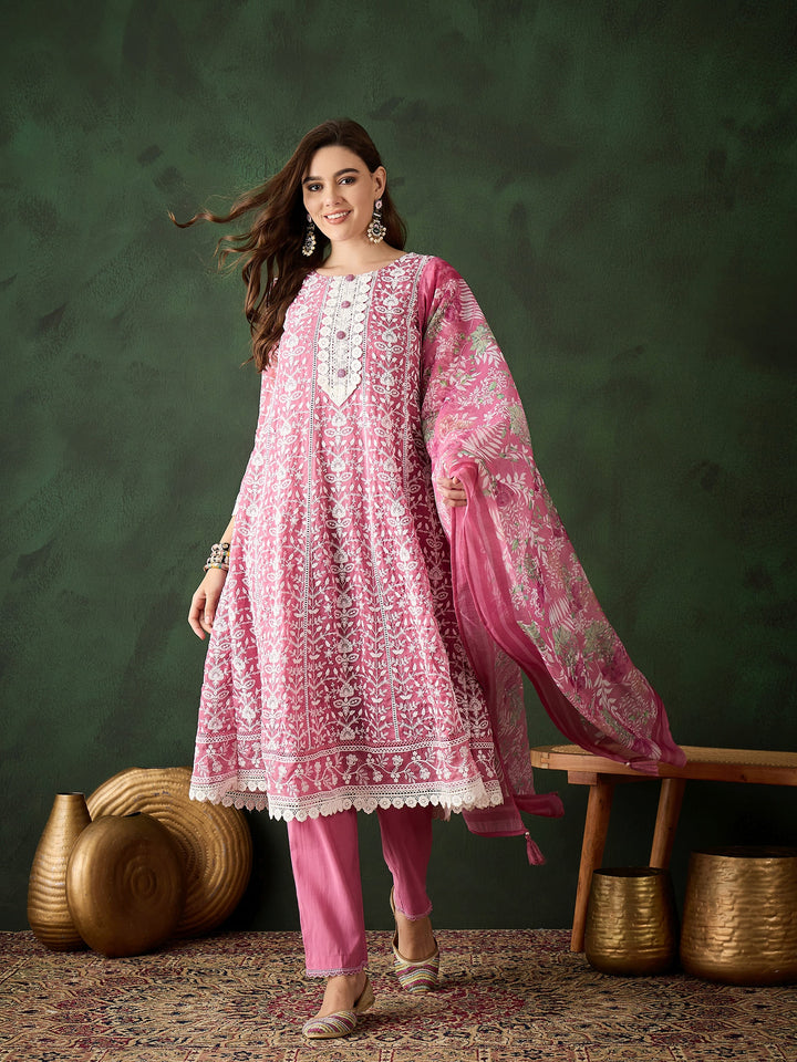 Pink Color Festive Wear Designer Kurta Set