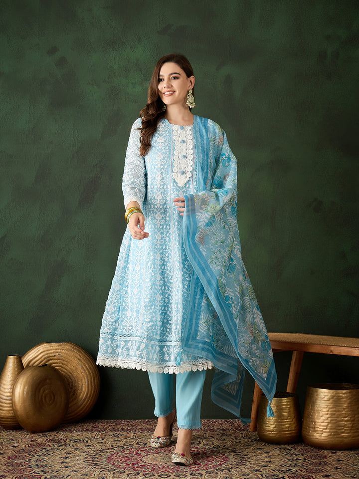 Blue Color Festive Wear Designer Kurta Set