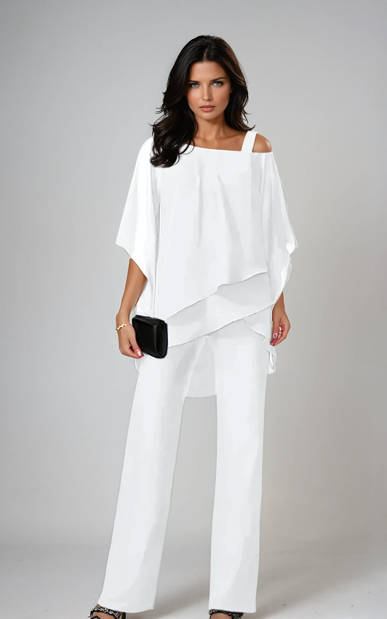 Cynthia | Elegant Layered Two Piece Dressy Summer Set by Qivii