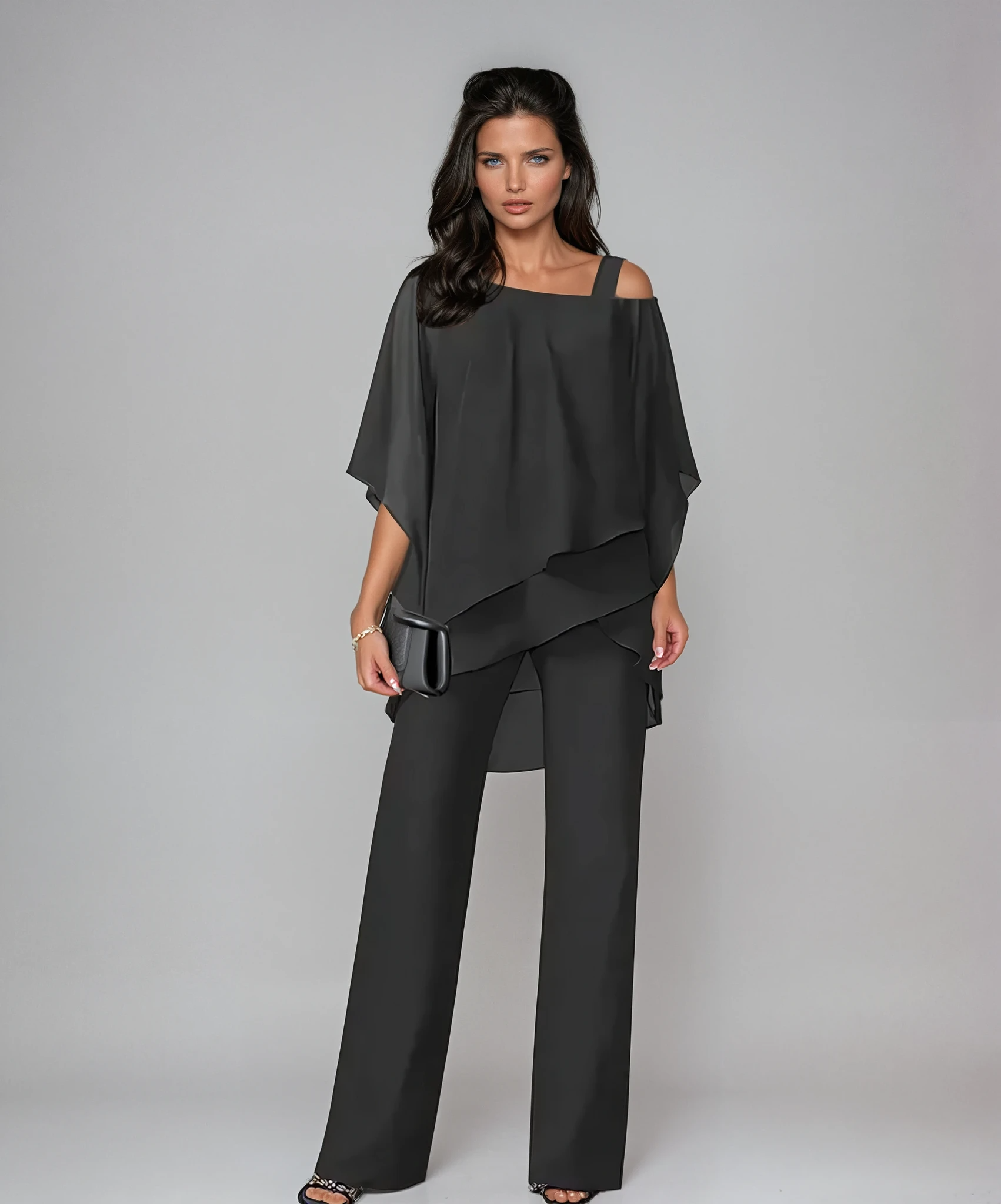 Cynthia | Elegant Layered Two Piece Dressy Summer Set by Qivii