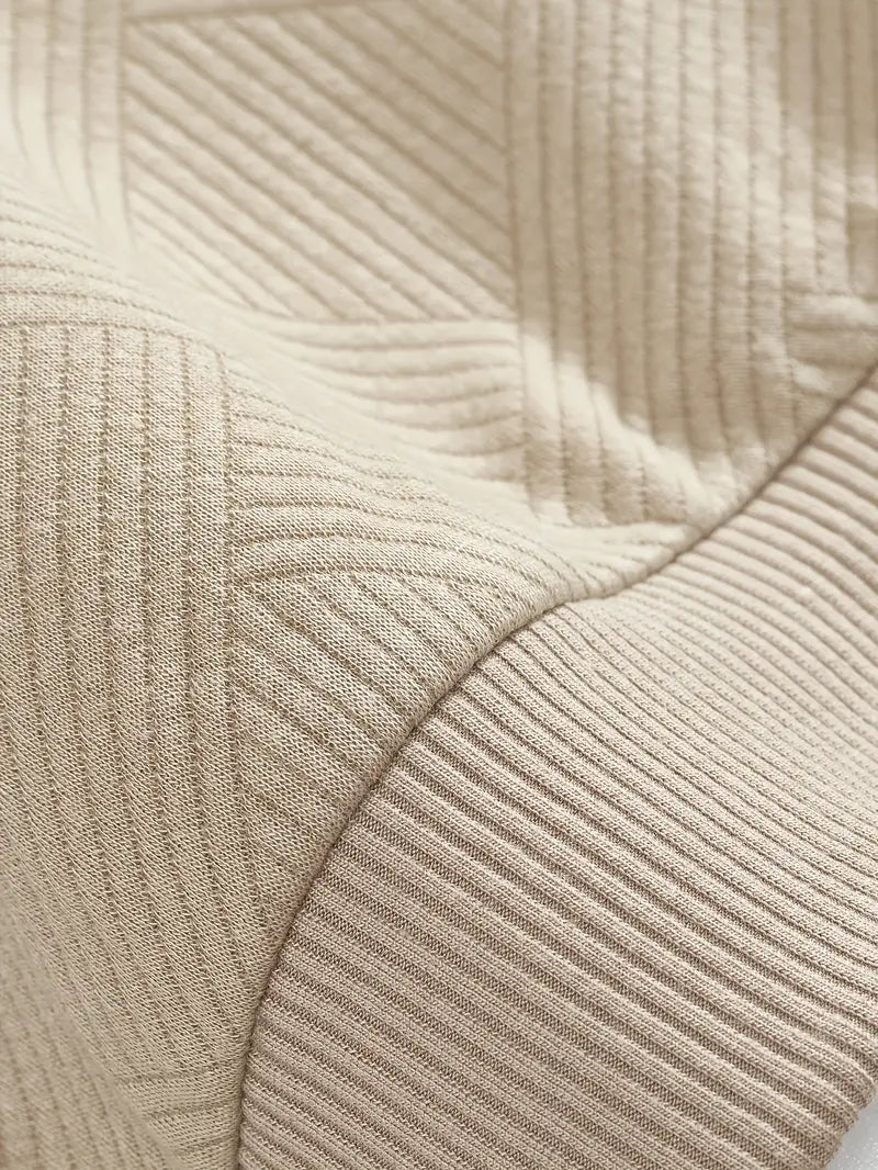 James™ - Vintage Geometrisch Ontwerp Sweater Met Rits  - By Qivii