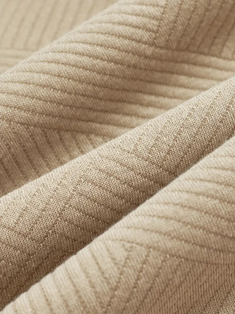 James™ - Vintage Geometrisch Ontwerp Sweater Met Rits  - By Qivii