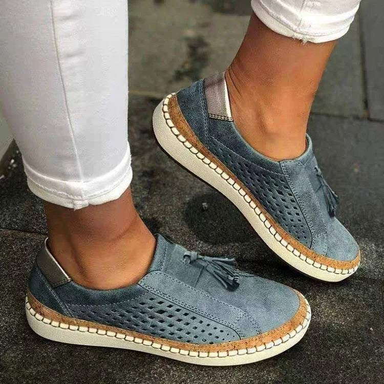 Blue Kilmer women's orthopedic comfort shoes by Qivii, featuring supportive design and cushioned soles for daily wear.