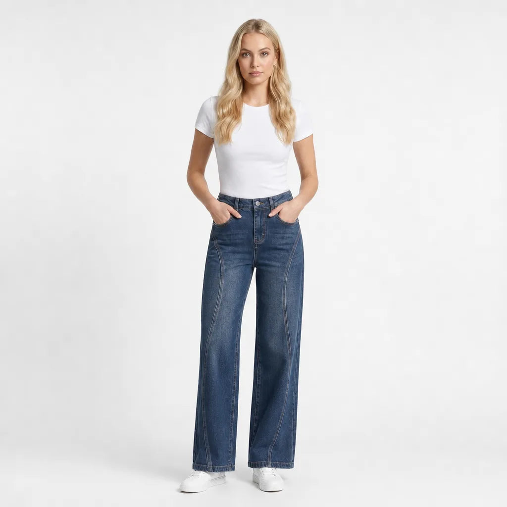 Kira | Womens High Waisted Wide Leg Jeans