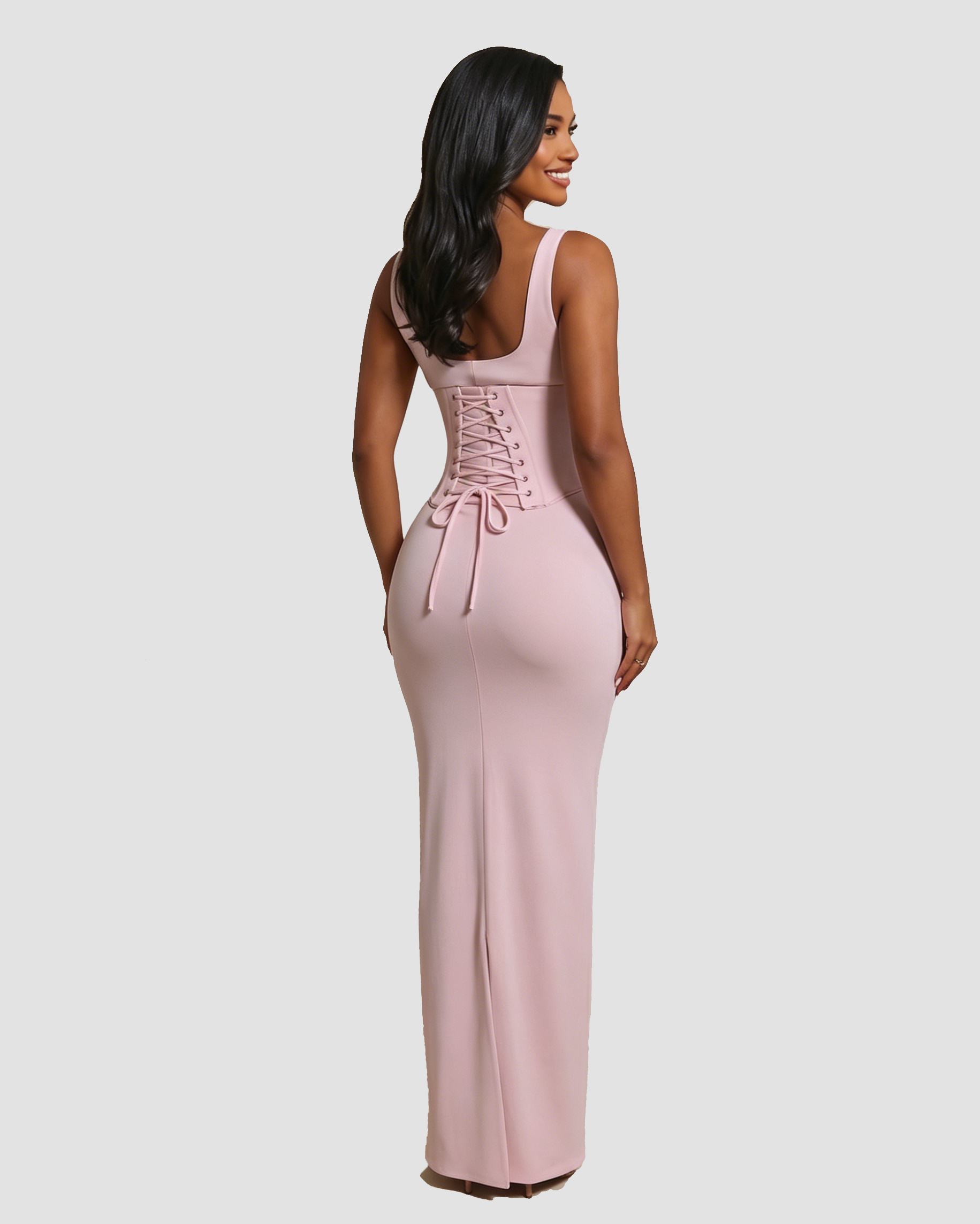 Hourglass Figure Body Shaper The Corset Maxi Dress Two-Piece Set  - By Qivii