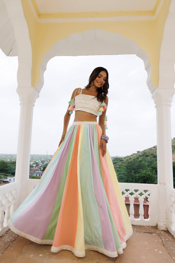 Lacey Multicolour Lehenga Set - qivii