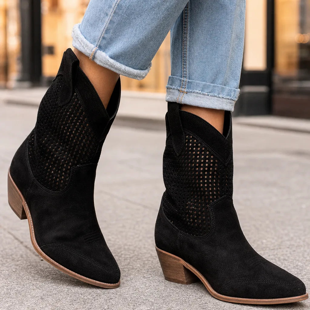 Landry Mid Heel Ankle Boots