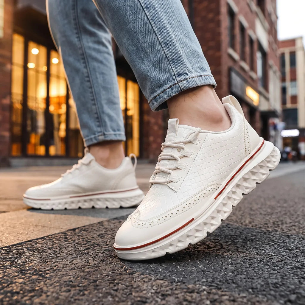 Men's casual orthopedic sneakers by Hudson Ridge, featuring supportive design and multi-color style for comfortable everyday wear.