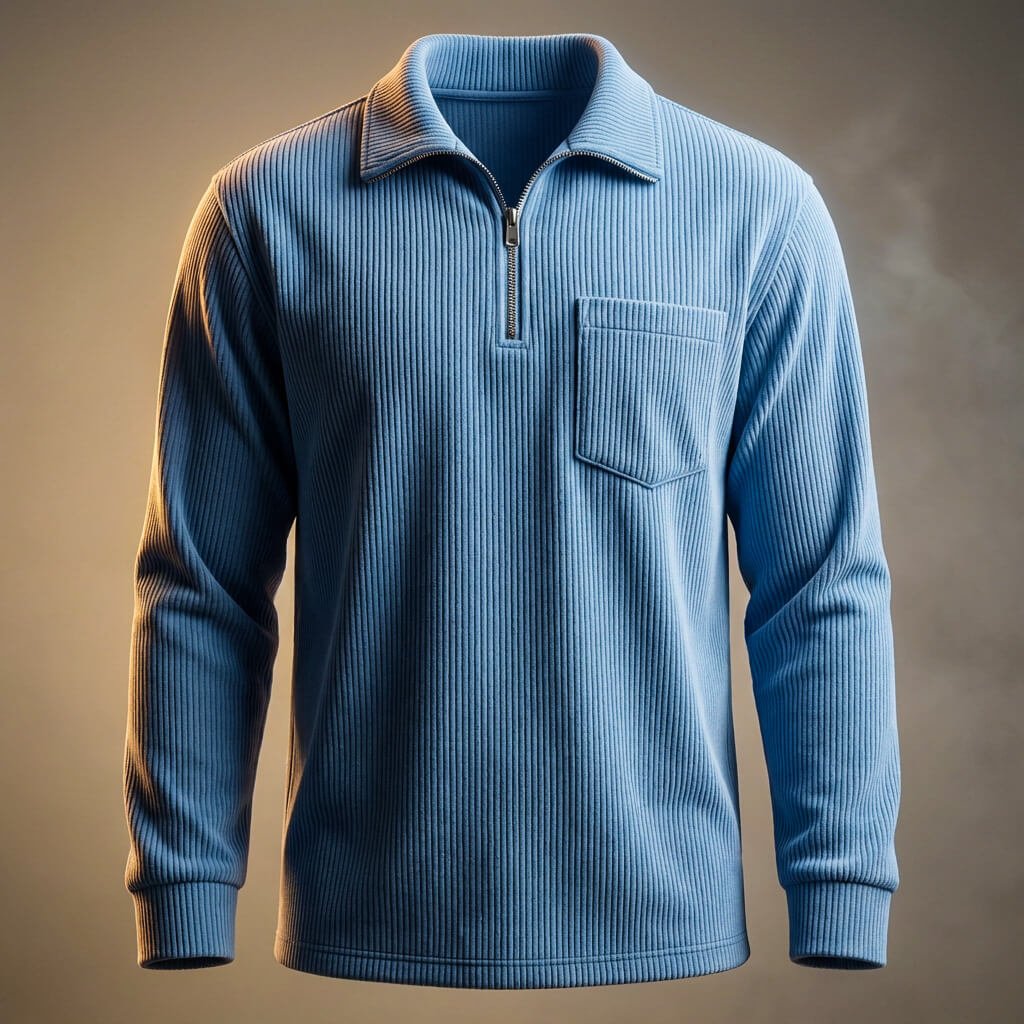 Adam Corduroy Long Sleeve Polo  - By Qivii