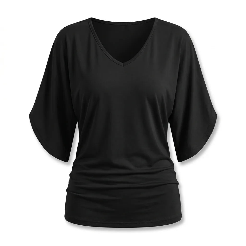 Leah Draped V-Neck Top