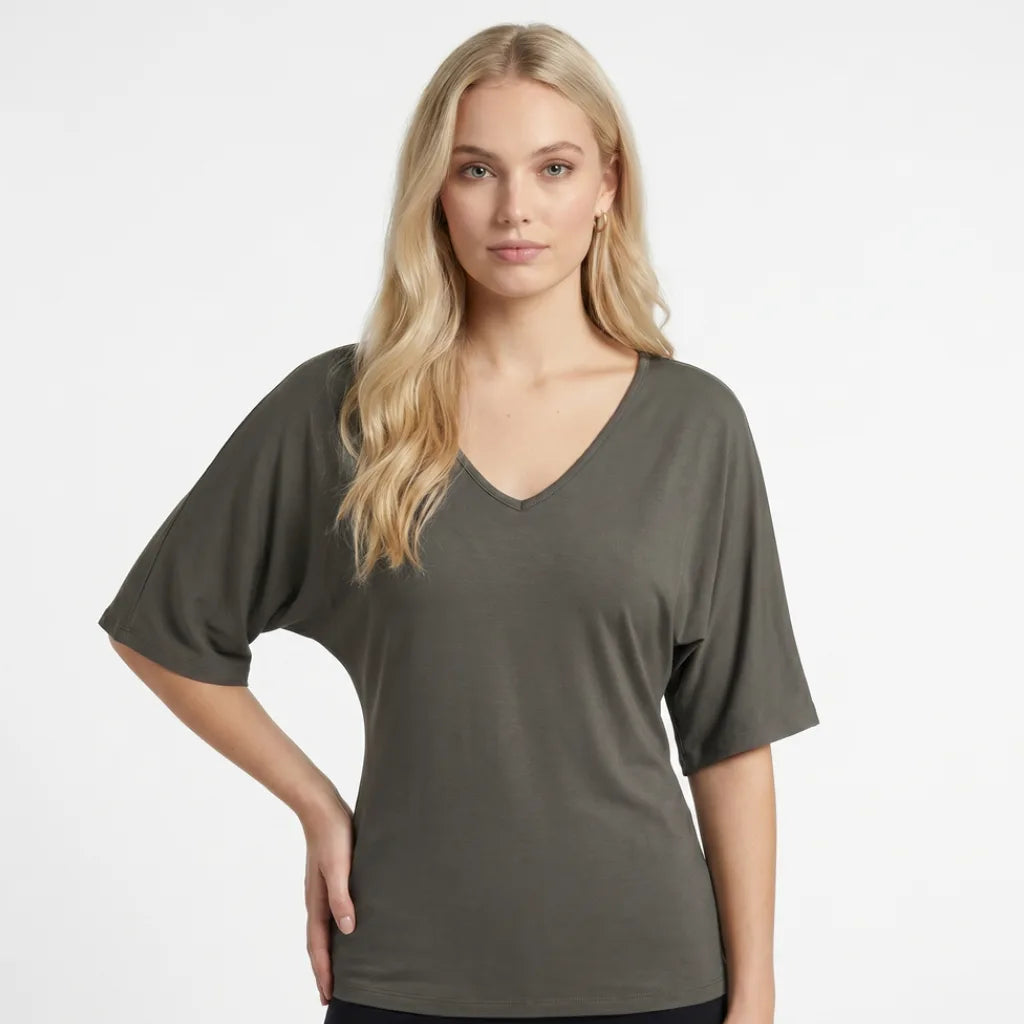 Leah Draped V-Neck Top