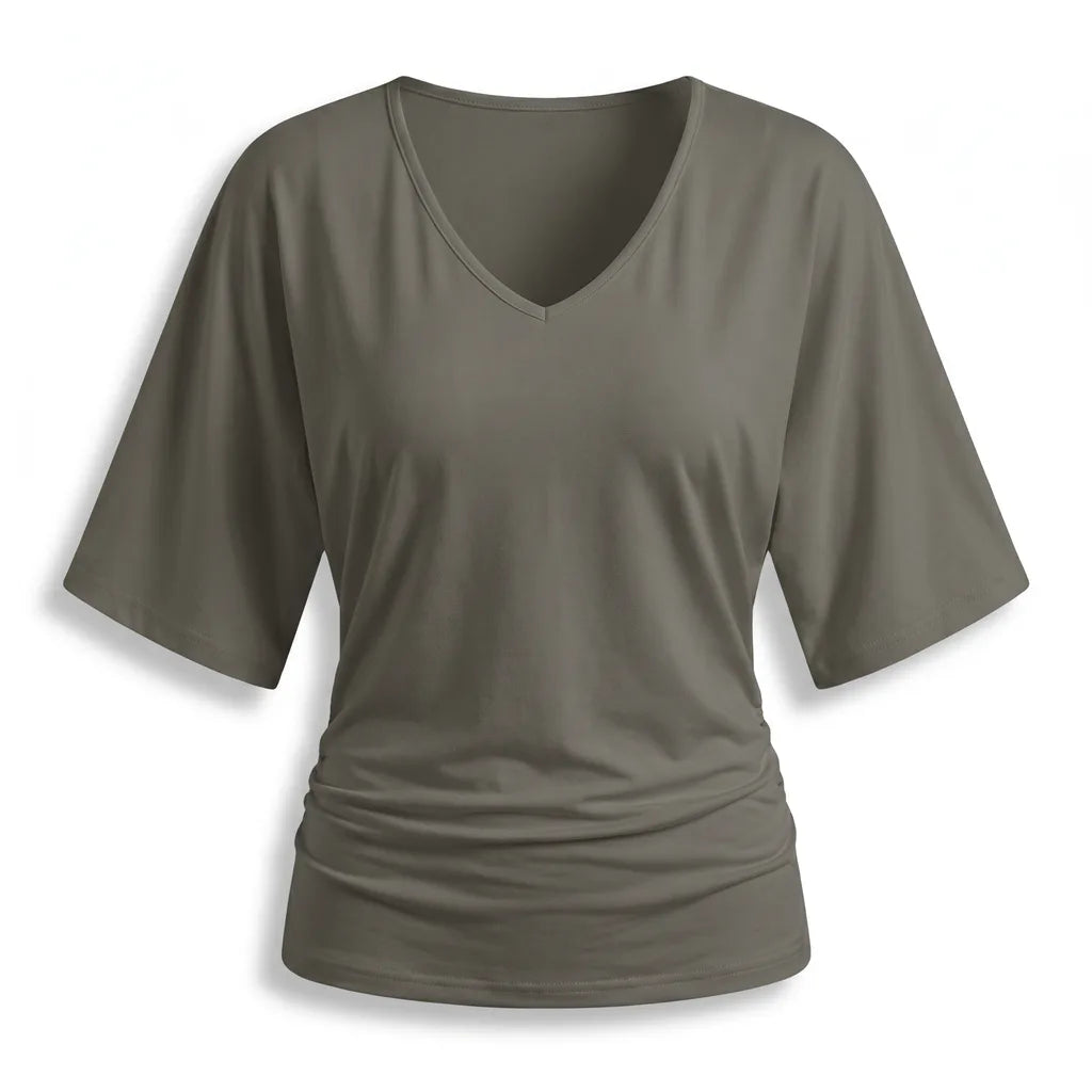 Leah Draped V-Neck Top