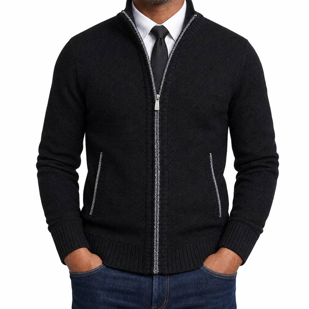 Leland | Mens Fall Zip-Up Cardigan Knit Sweater