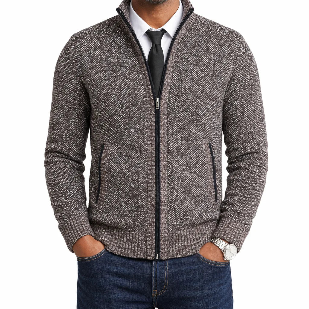 Leland | Mens Fall Zip-Up Cardigan Knit Sweater