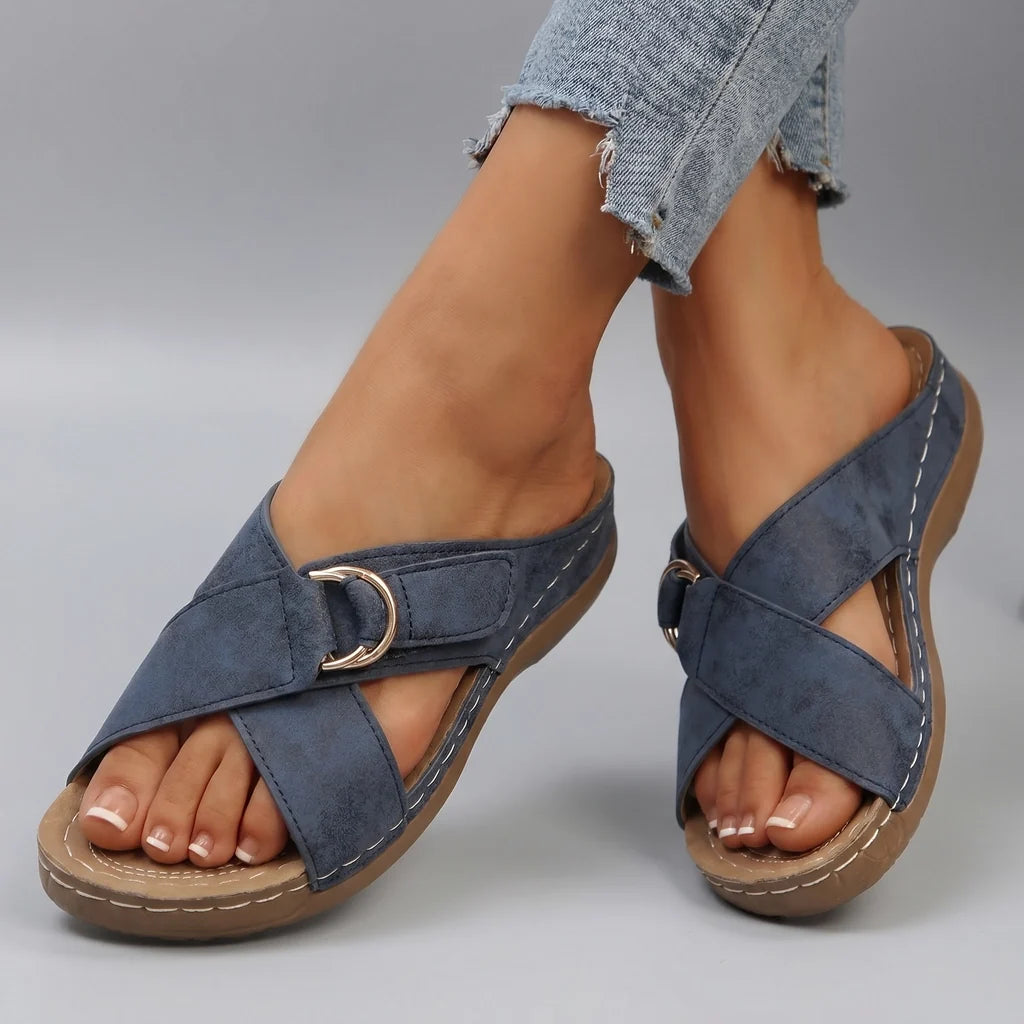 Lilian Cross-Strap Sandals