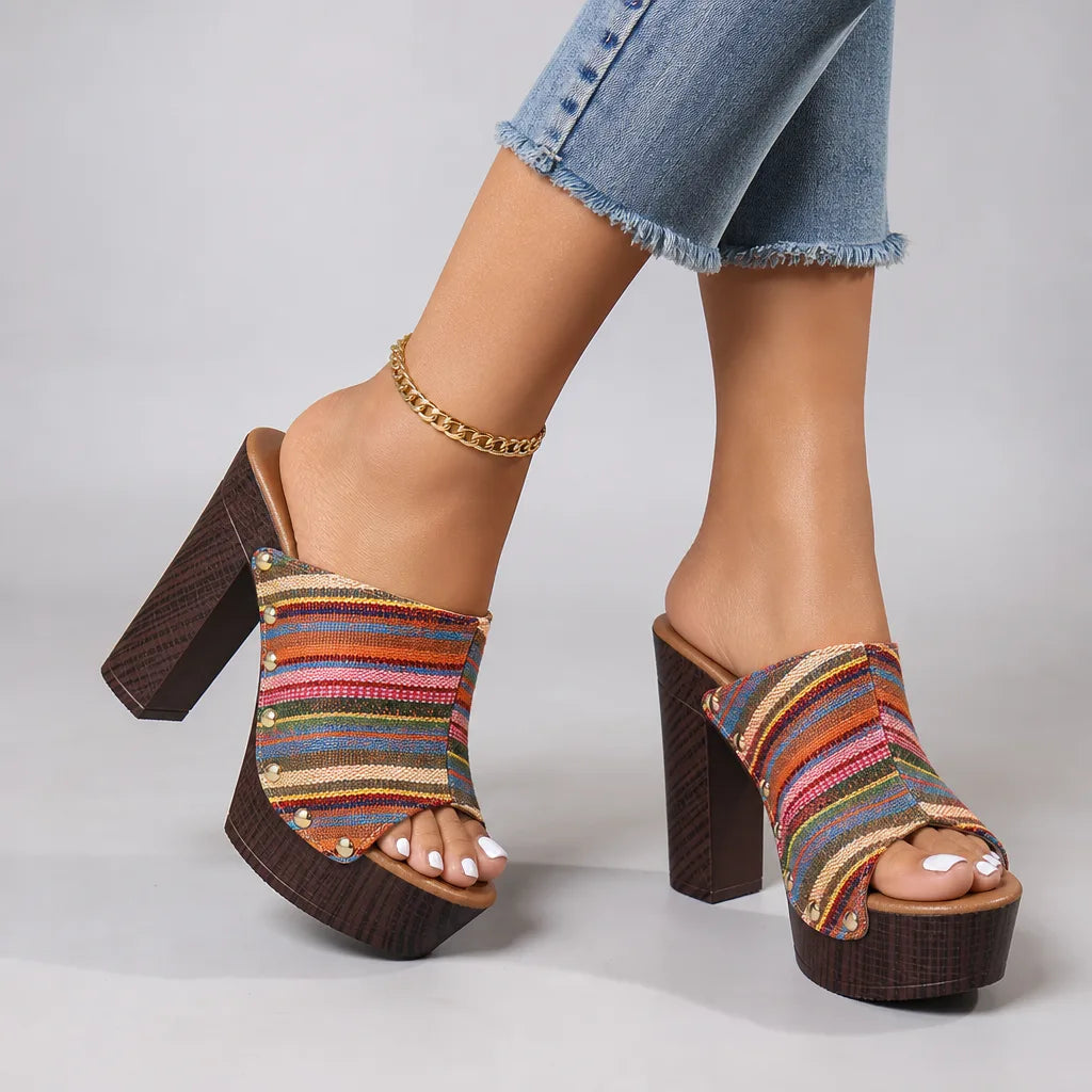 Lily Stud Platform Mules