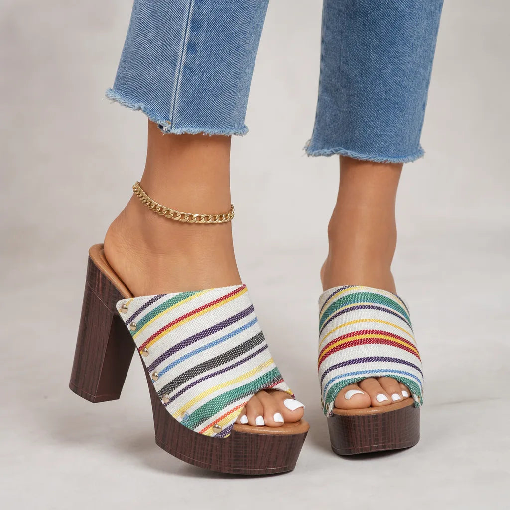 Lily Stud Platform Mules