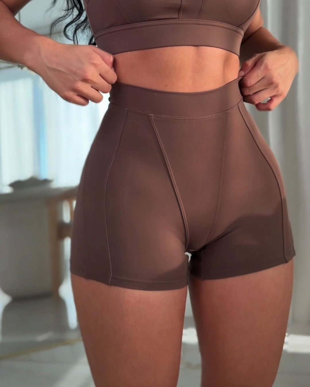 Core High-Waist Casual Style Hot Shorts Belly Wrap Tight Slim Outdoor Running Fitness Yoga Shorts  - By Qivii