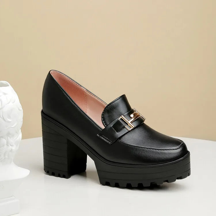 Luxurious women's orthopedic platform heels by Qivii, featuring sleek design and comfortable support from Hudson Ridge.