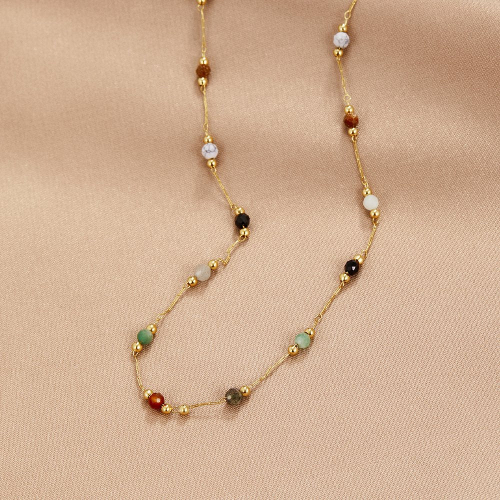 Minimalistische Collier met Steen  - By Qivii